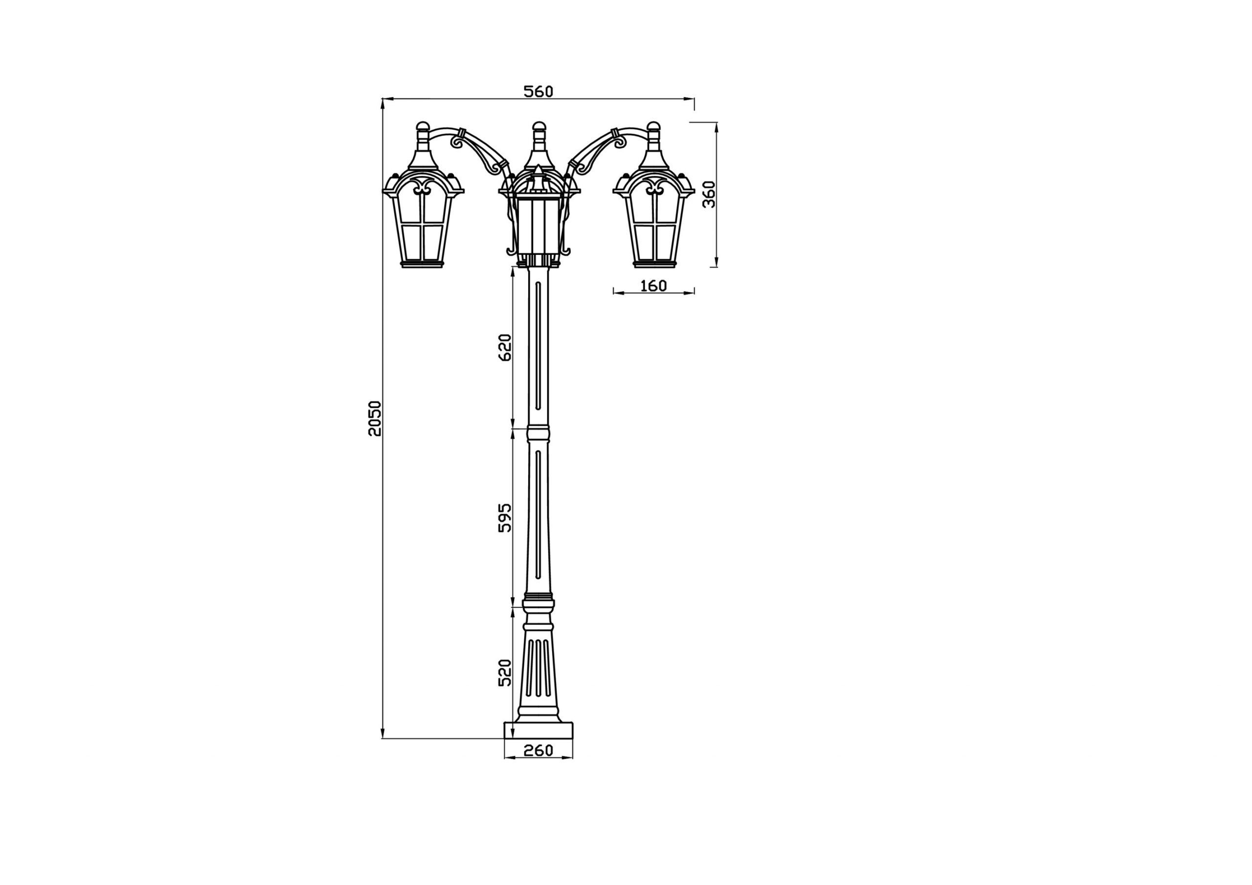 Садово-парковый светильник Outdoor O413FL-03BZ